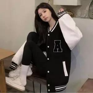 기모 과잠바 알파벳 안감 스타일 겨울 여자 야구점퍼 WFLPTPV