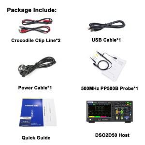 Hantek DSO2D50 2CH  1CH 디지털 보관 오실로스코프 500MHz 2GSa/s 80K 메모리 깊이 임의 파형 발생기