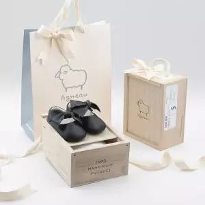 [앙뉴](강남점)여아 베이비 리본플랫슈즈 맬로우 블랙 선물포장 돌잔치신발 · 첫걸음신발 · 촬영신발