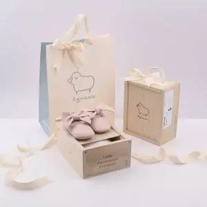 [앙뉴](강남점)여아 베이비 리본플랫슈즈 맬로우 핑크 선물포장 돌잔치신발 · 첫걸음신발 · 촬영신발