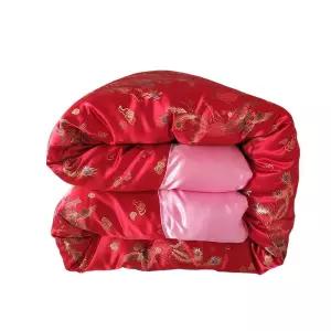 혼수 전통 용문 실크 이불 겉감 수공 복고 패턴 침구