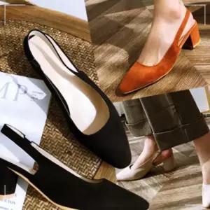 사무실 여성구두 학교 펌프스 힐 통굽 슬링백 스웨이드 I16W49D607