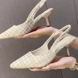 단화 스틸렐토 체크 슬링백 여성 슈즈 구두 로퍼 플랫 FWDF3EA916