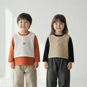 지지베 베이비 키즈 크롬 팬더 니트 조끼 레이어드 간절기