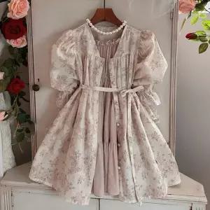 유제니캔디스 블루밍 로브 주니어 키즈 유아 맘커플 원피스 플라워 패턴 촬영용 아이템