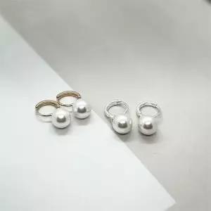 [오노마] ONM 진주원터치/드롭 레이어드 /은 귀걸이 악세사리 (S9806124)