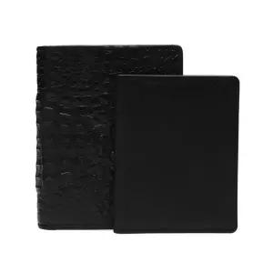 [롯데백화점]닥스 액세서리 [선물포장/쇼핑백동봉][CAIMAN]블랙 악어가죽 중지갑 DBWA2F712BK