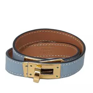 [중고명품] 스카이블루 골드 켈리 더블 투어 팔찌