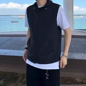 [모노폴로지]가벼운조끼 여름 캠핑 바람막이 작업 경량 조끼 나일론 후드 베스트 4color