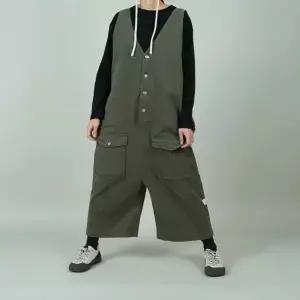 벅시루 여성 몽 기모 브이넥 단추 멜빵바지 여자 봄가을 오버핏 점프수트