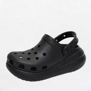 [크록스]클래식 크러쉬 플랫폼 클로그 키높이 샌들 슬리퍼 블랙 207521-001