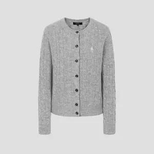 [백화점 정품] 빈폴 레이디스 [Essential] 울 케이블 라운드넥 가디건 카디건 그레이 BF595AE013