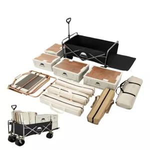 초대형 수레 대형 카트 웨건 확장 접이식 롱핸들 캠핑