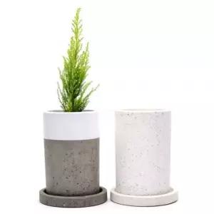 베하몰 시멘트 테라조 화분 대리석무늬 원형 13x20cm (WFKADTP)