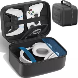 듀얼 PS5/PS4/S 스위치 프로/XBOX One/XBOX 시리즈 컨트롤러와 호환되는 헤드셋 및 컨트롤러 휴대용 케이스