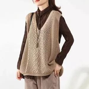 [골드스마일]오버핏니트조끼 상의 여성여름가디건 오버핏조끼