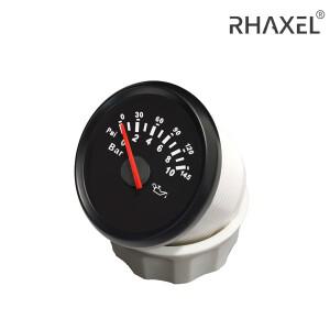 RHAXEL 52mm2인치 오일 압력 게이지 미터 빨간색 백라이트 포함 9-32V 자동차 바이크 오토바이 선박용