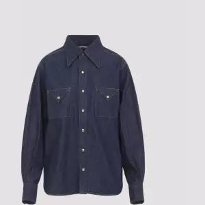 다크 블루 코튼 데님 스냅 버튼 셔츠 RC0AD2N67 GGG3