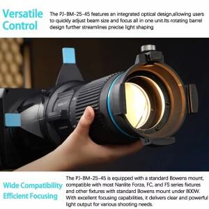 Nanlite PJ-BM-25-45 스포트라이트 마운트 세트 조명 수정기구 보웬스 액세서리 Forza 500W FC-500B/300B