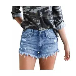 여자 청반바지 청바지 반바지 데님 핫팬츠 수술 트임 버클 데미지 ST4