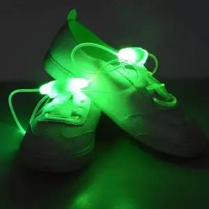고품질 패션왕 빛나는 신발끈 파티 안전 LED 운동화끈 그린 (WFKDVOF)