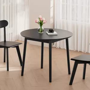 델라빈 31.5 솔리드 우드 원형 식탁 4인용 미드 센추리 소형 주방 2-4인용 거실용 모던 오피스 테이블