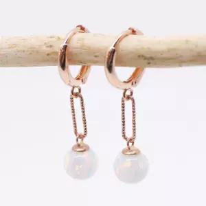 [오팔하우스]오팔하우스14k 6mm 합성오팔 컷팅 클립 원터치 귀걸이 OPPE0196