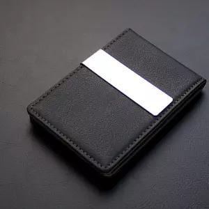 리더플랜 가죽 머니 클립 지갑/카드/명함/케이스/미니/교통/학생/남자/홀더/청소년/명암/슬림/수납/포켓