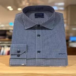 예작 (양말증정) YJFSBS164BL 남성 슬림핏 미니체크 면스판 긴소매 와이셔츠