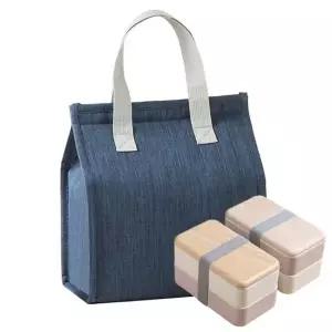 ( )직장인용 보냉 도시락 가방 네이비 런치백 소풍용 휴대용