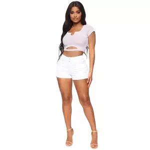 여성 여자 반바지 슬림 스판 힙업 하이웨스트 데님 핫팬츠 KS4