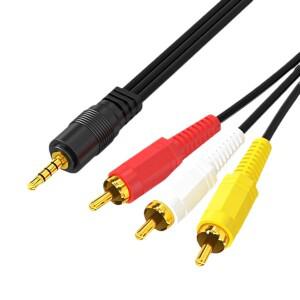 4극 3.5mm 남성 - 3 RCA 스테레오 오디오 비디오 AV 복합 케이블 (CD 캠코더 DVD 플레이어 TV 셋톱박스용)