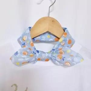 쁘띠스카프 빅사이즈 블루 아사면 새콤과일 손수건 WF0D38D