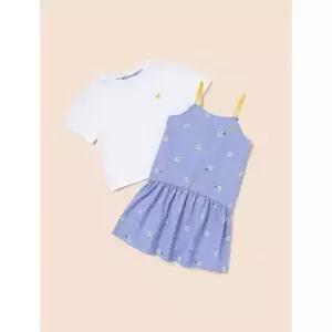 FE715751-E9B 빈폴 키즈 시어서커 데이지 피스 & 티셔츠 SET 블루 (BI3571G03P)