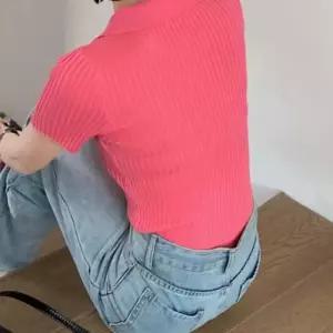 [리더스] 니트 베이직 반팔티 슬림한 카라 티셔츠