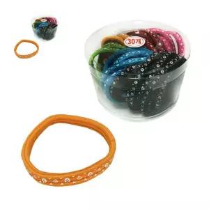 납작고무줄 30P 다이아컬러 헤어밴드 머리끈 코사지통