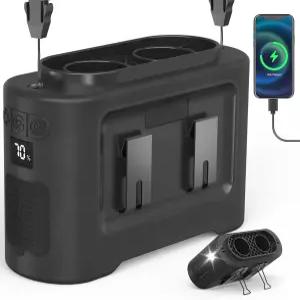 벨트 충전식 배터리에 장착된 14500mAh 휴대용 허리 팬 클립 최대 40시간 냉각 5단 속도 14600RPM 듀얼