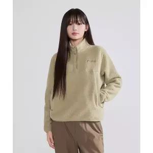 [디스커버리]여성 자가드 플리스 반집업 티셔츠 (L/BEIGE)DWZT74056-BGL 605083