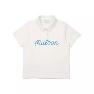 매장정품 MALBON GOLF 말본골프 메쉬 자카드 사이드 슬릿 카라 티셔츠 OFF WHITE (WOMAN) M5222PTS54OWT 92