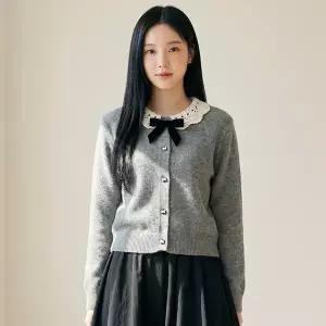 [하프클럽/]슈에 레이스 리본 가디건_RE4GD022