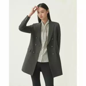 [하프클럽/올리비아로렌]장식버튼 더블 롱자켓_VOCFUXF8321