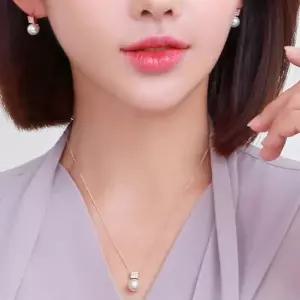 금침 금 귀걸이 클라라 14K 목걸이 세트 주얼리 진주