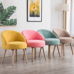 샤크팡 화장대 스툴 파스텔톤 공주 인테리어 등받이 패브릭 골드 쿠션