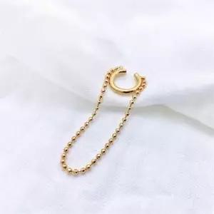 [토끼귀상점] 드롭 볼 체인 귀찌 이어커프 귀안뚫는 귀걸이