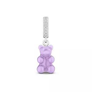[신세계라이브쇼핑]크리스탈헤이즈 노스텔지아 베어 파베 라벤더 실버 펜던트 참