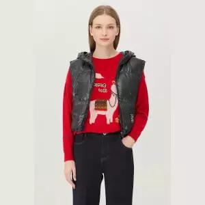 글로시 후드 집업 덕다운 베스트 (BAPDF6561)