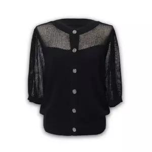 [~77SIZE] 25SS 시스루 배색 반팔 니트 가디건 여름 결혼식 하객 CAFU4-WSC100