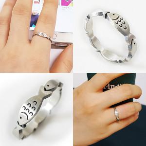 925 실버 한줄 물고기반지/실버반지/국내공방제작