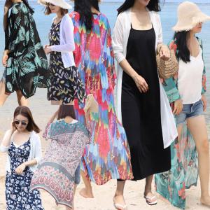 여름 바캉스 휴양지 비치 룩 썸머 얇은 쉬폰 빅사이즈 린넨 여성 미니 롱 가디건