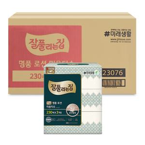 잘풀리는집 명품 로션 미용티슈 230매 x 24개 각 사각 곽 티슈 화장지 휴지 천연펄프